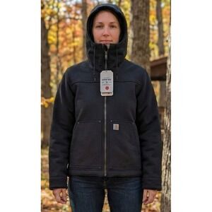 Carhartt Rain Defender Jacket Womens Small (4-8) Relaxed Sherpa Active Black NWT